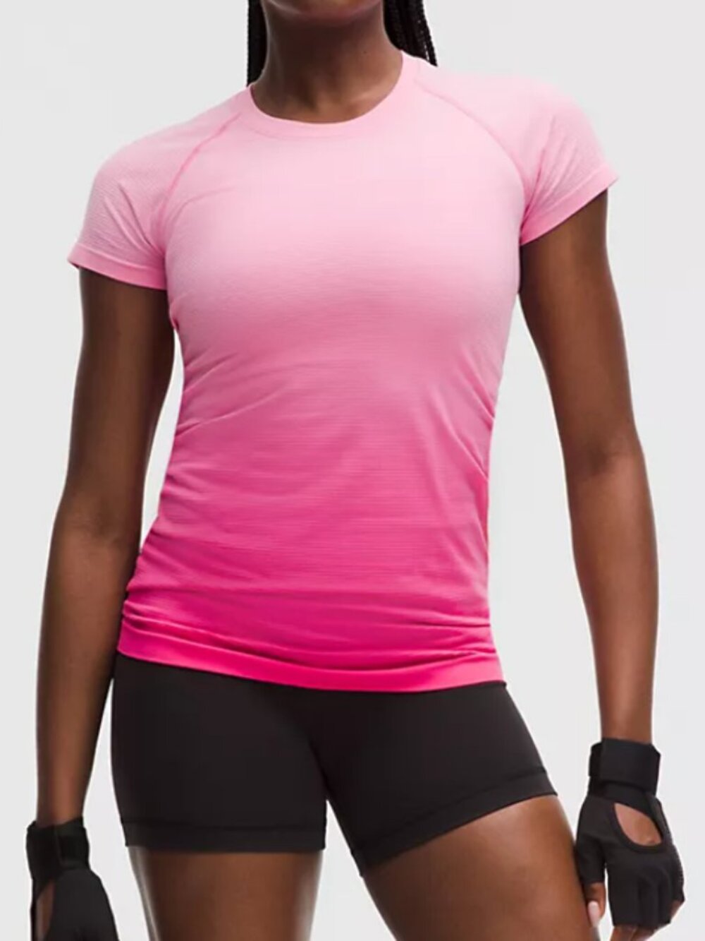 Swiftly Tech Short-Sleeve Shirt 2.0 Race Length Pink Ombre Size 8